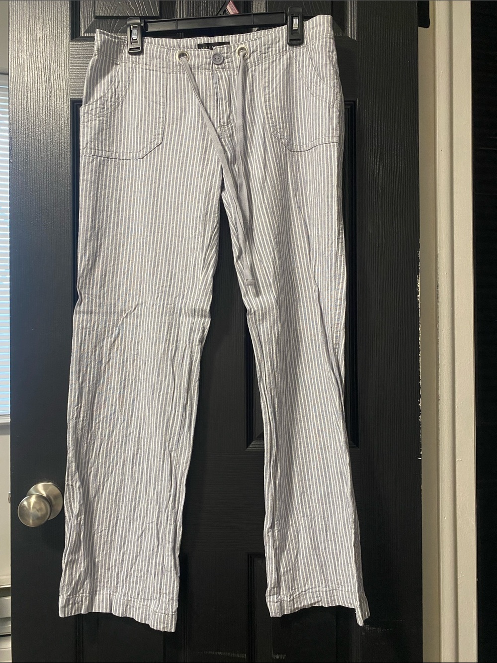 Sanctuary Light Blue & White Pinstripe Drawstring Pants
